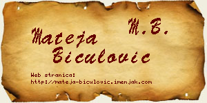 Mateja Biculović vizit kartica